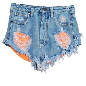 Brooklyn Karma Destroyed Denim Cotton Cutoff Jean Shorts Size Small